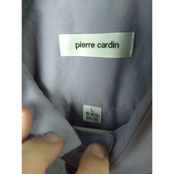 Pierre Cardin Lavender Long Collared Button Up Shirt. Size L - Picture 5 of 10